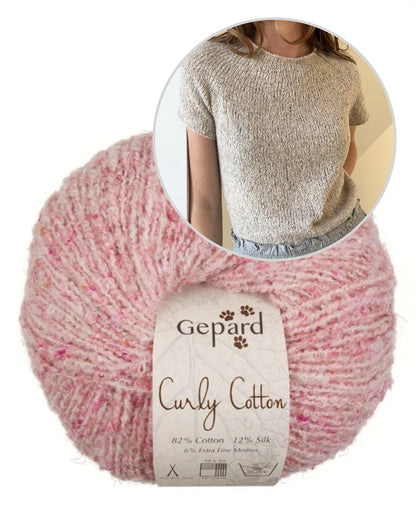 Plain Yoke Tee 19 | Sommer Bouclé Shirt aus Curly Cotton von Gepard Garn