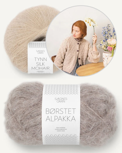 Popcorn Jacke | Polka Dot Struktur aus Borstet Alpakka und Tynn Silk Mohair von Sandnes Garn
