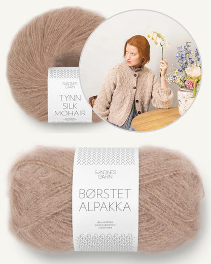 Popcorn Jacke | Polka Dot Struktur aus Borstet Alpakka und Tynn Silk Mohair von Sandnes Garn