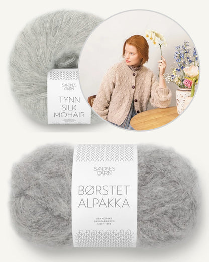 Popcorn Jacke | Polka Dot Struktur aus Borstet Alpakka und Tynn Silk Mohair von Sandnes Garn