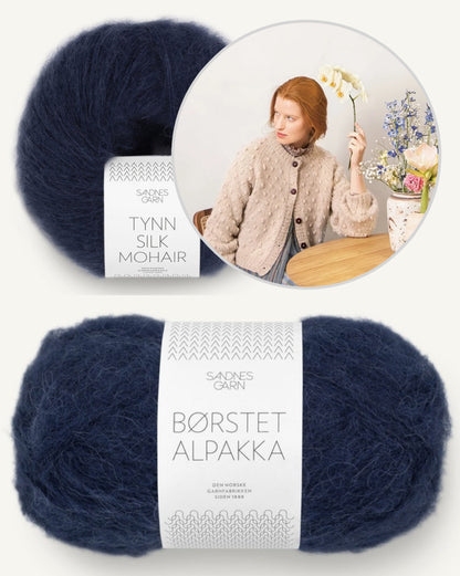 Popcorn Jacke | Polka Dot Struktur aus Borstet Alpakka und Tynn Silk Mohair von Sandnes Garn