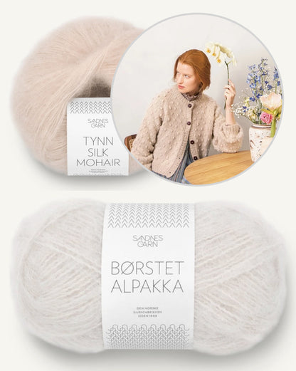 Popcorn Jacke | Polka Dot Struktur aus Borstet Alpakka und Tynn Silk Mohair von Sandnes Garn