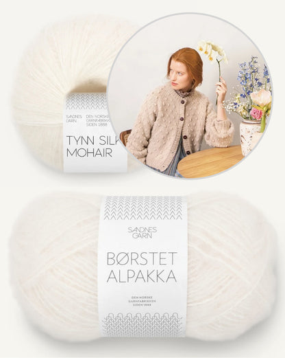 Popcorn Jacke | Polka Dot Struktur aus Borstet Alpakka und Tynn Silk Mohair von Sandnes Garn