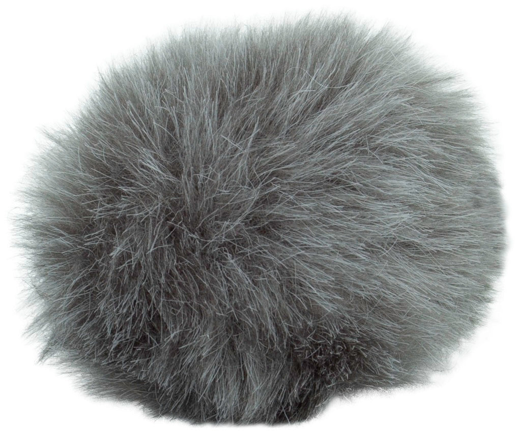 Mini Kunstfell Pompon mit Druckknopf