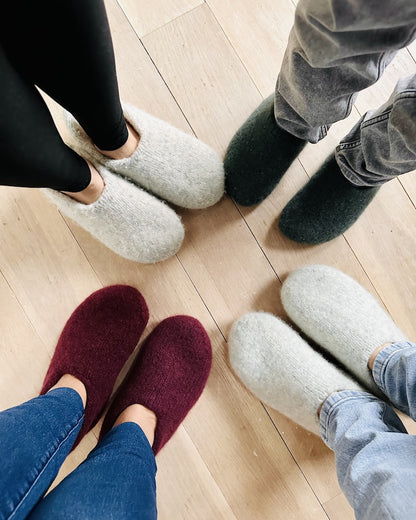 Family Felt Slippers | cozy and doubly warm from Fritidsgarn by Sandnes Garn