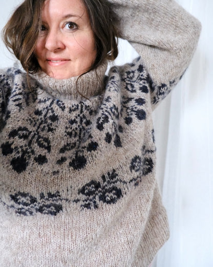 Chandail Blueberry | Motif de baies en Plötulopi et Tynn Silk Mohair