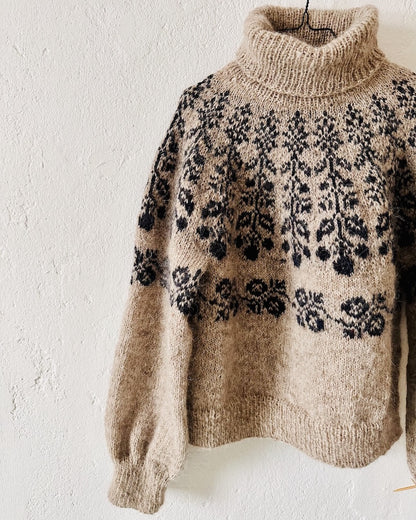 Chandail Blueberry | Motif de baies en Plötulopi et Tynn Silk Mohair