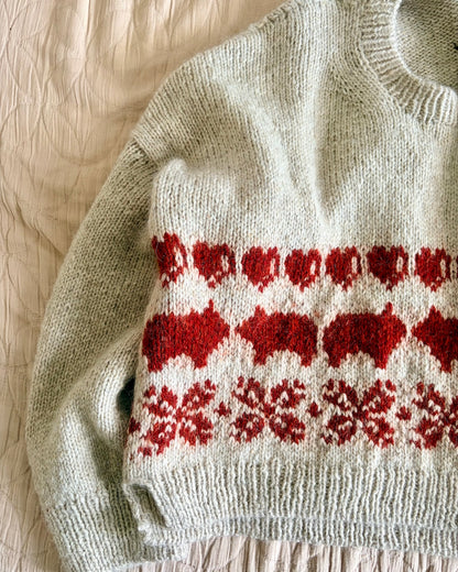 Julegris-sweater | afslappet julesweater i Le Lambswool og Le Petit Silk & Mohair fra Biches & Bûches