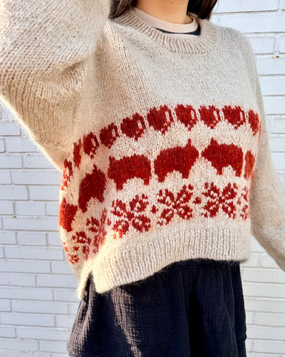 Julegris-sweater | afslappet julesweater i Le Lambswool og Le Petit Silk & Mohair fra Biches & Bûches