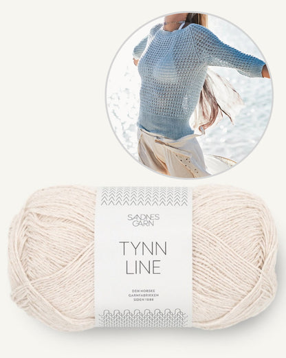 Pull en filet raglan | pull de plage parfait en Tynn Line de Sandnes Garn