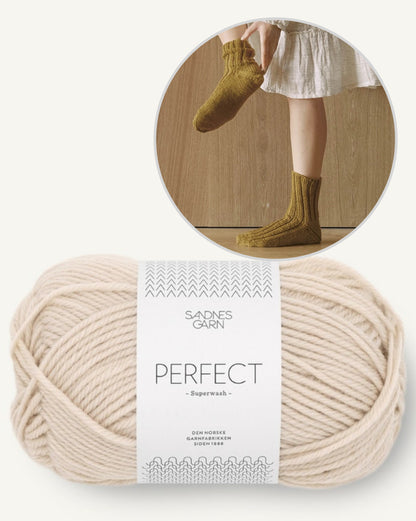 Chaussettes côtelées - avec patron gratuit | super facile avec Perfect de Sandnes Garn