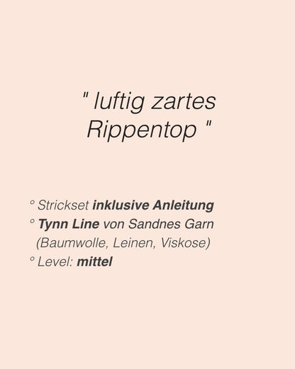Ribbed Singlet | delicate ribbed top made from Tynn Line by Sandnes Garn