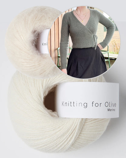 Robinson Wrap | delicate wrap jacket with beautiful neckline from Merino and Soft Silk Mohair by Knitting for Olive