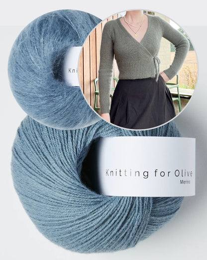 Robinson Wrap | delicate wrap jacket with beautiful neckline from Merino and Soft Silk Mohair by Knitting for Olive
