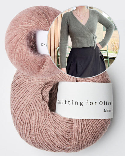 Robinson Wrap | delicate wrap jacket with beautiful neckline from Merino and Soft Silk Mohair by Knitting for Olive