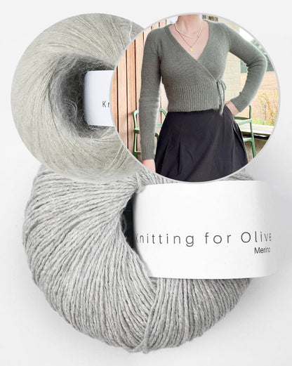 Robinson Wrap | delicate wrap jacket with beautiful neckline from Merino and Soft Silk Mohair by Knitting for Olive