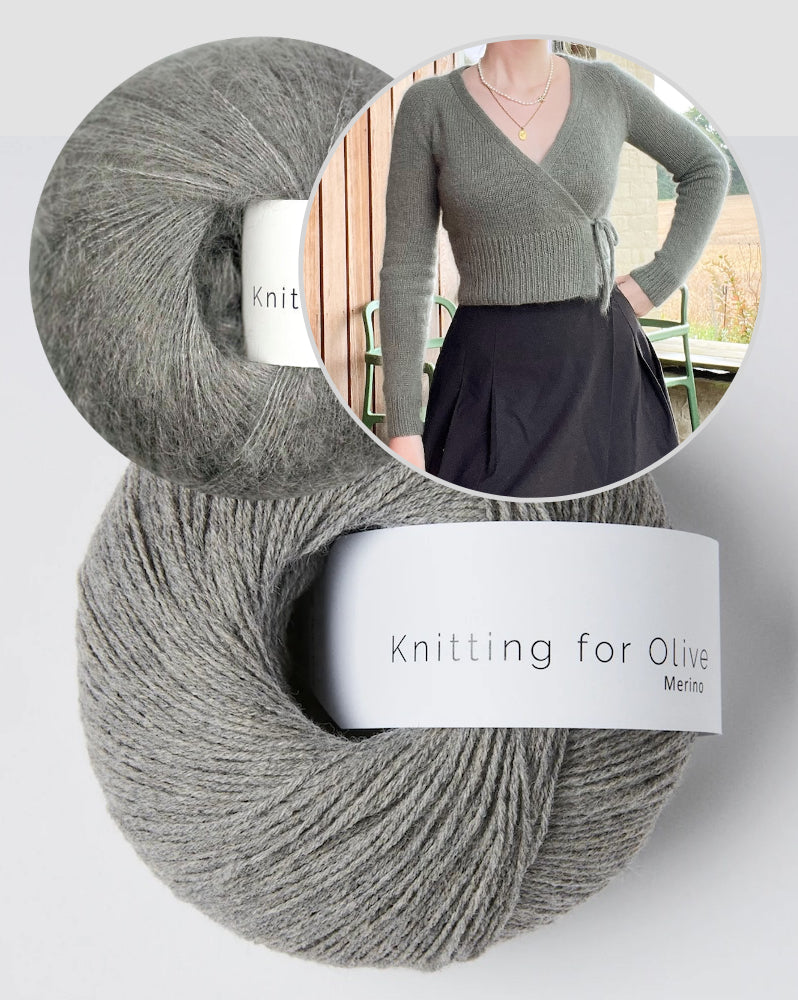 Robinson Wrap | delicate wrap jacket with beautiful neckline from Merino and Soft Silk Mohair by Knitting for Olive