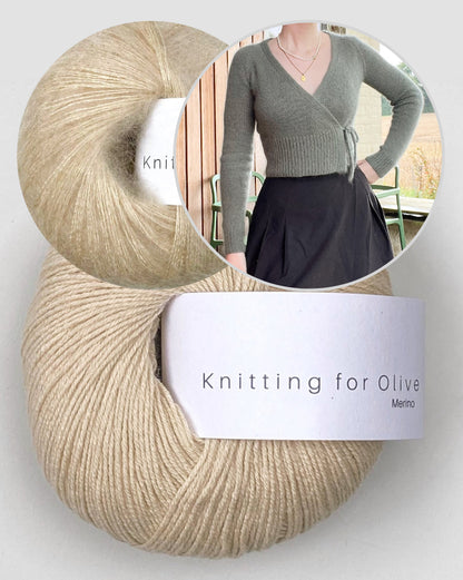 Robinson Wrap | delicate wrap jacket with beautiful neckline from Merino and Soft Silk Mohair by Knitting for Olive