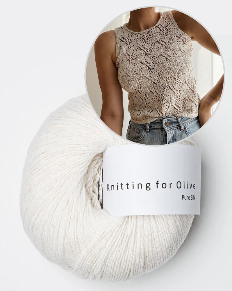 Rodolphe Top Silk Edition | motif dentelle époustouflant en Pure Silk de Knitting for Olive