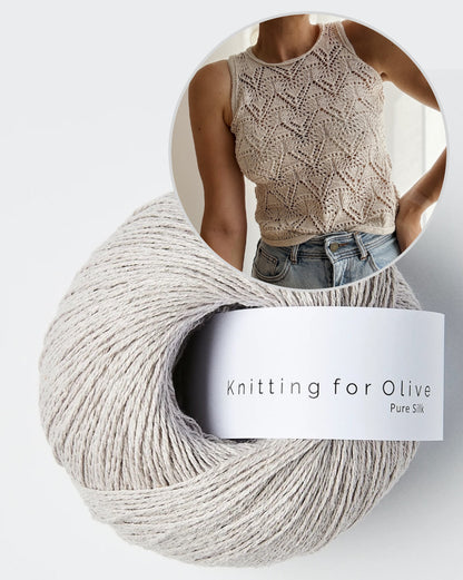 Rodolphe Top Silk Edition | motif dentelle époustouflant en Pure Silk de Knitting for Olive