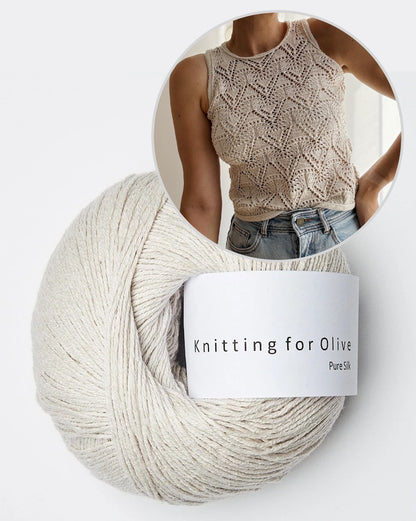 Rodolphe Top Silk Edition | motif dentelle époustouflant en Pure Silk de Knitting for Olive