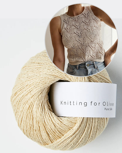 Rodolphe Top Silk Edition | motif dentelle époustouflant en Pure Silk de Knitting for Olive