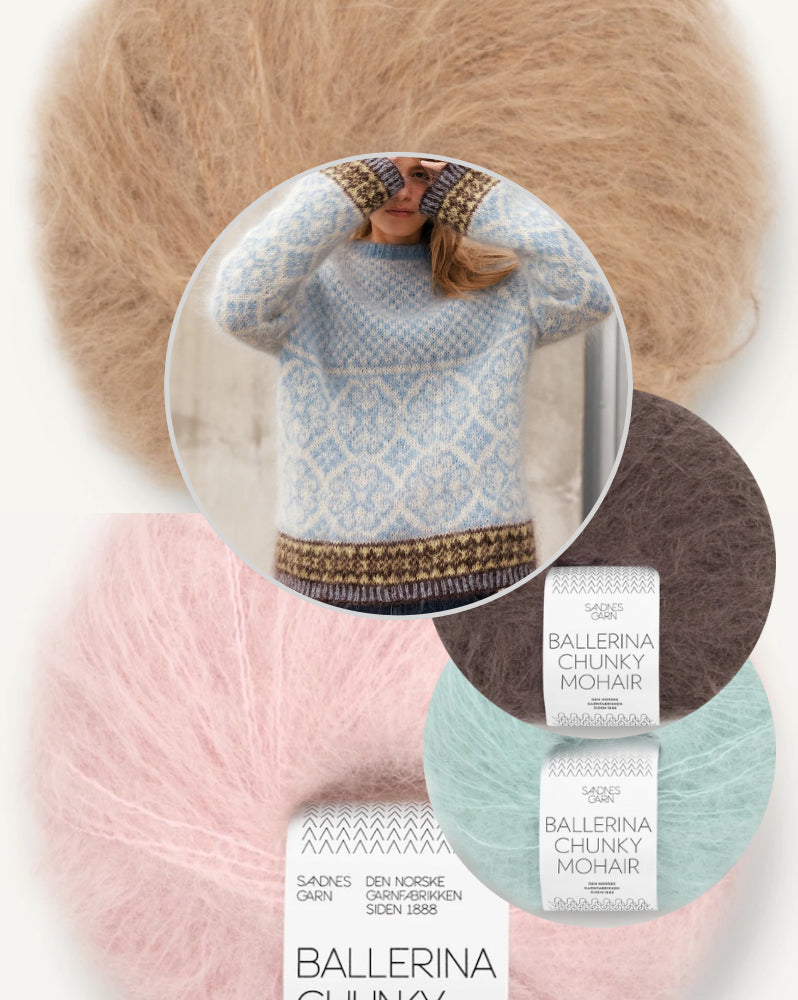 Rose | pörröinen norjalaisneule Sandnes Garnin Ballerina Chunky Mohair -langasta