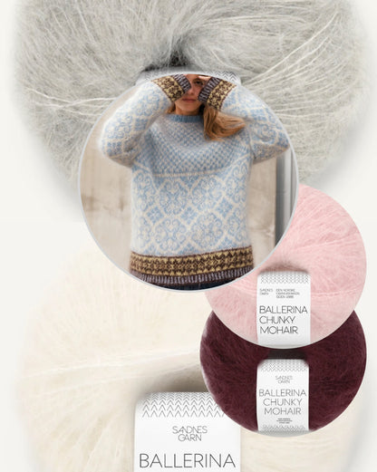 Rose | pörröinen norjalaisneule Sandnes Garnin Ballerina Chunky Mohair -langasta