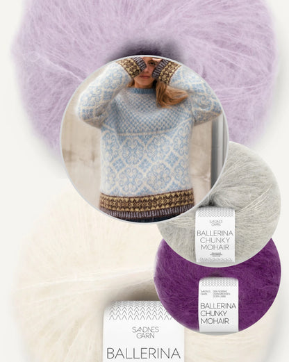 Rose | pörröinen norjalaisneule Sandnes Garnin Ballerina Chunky Mohair -langasta