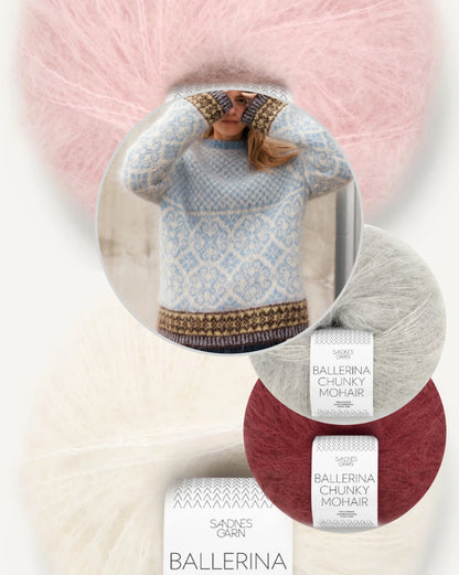Rose | pörröinen norjalaisneule Sandnes Garnin Ballerina Chunky Mohair -langasta