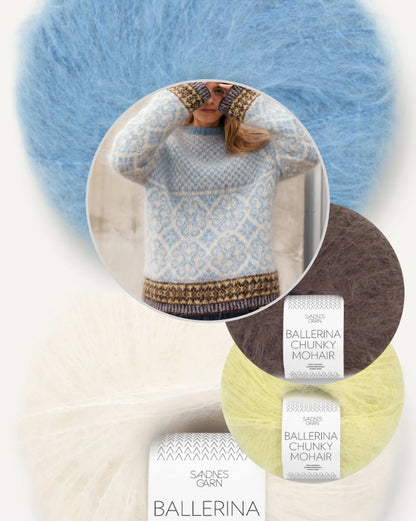 Rose | pörröinen norjalaisneule Sandnes Garnin Ballerina Chunky Mohair -langasta