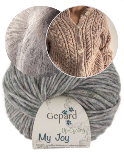 Rosebud Cardigan | fluffig weiches Patentmuster aus My Joy und Kid Seta von Gepard Garn