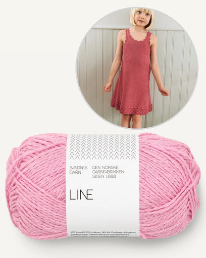 Roselyn Dress Kids | romantic crochet ruffles made from Line by Sandnes Garn