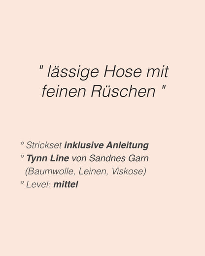 Roselyn bukser | Basic bukser med fint bølgemønster i Tynn Line fra Sandnes Garn