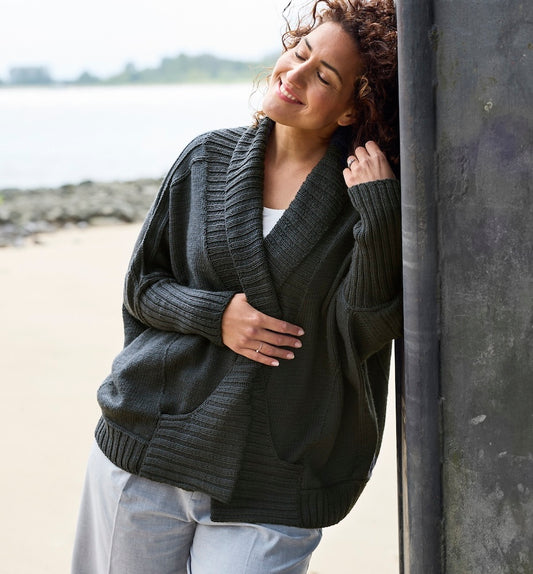 Strickset Rosy Green Wool Festa Cardigan