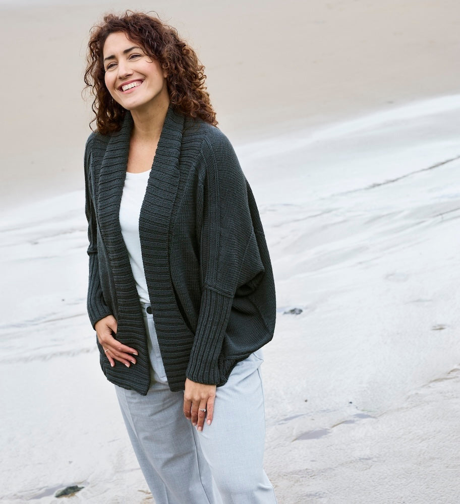 Strickset Rosy Green Wool Festa Cardigan