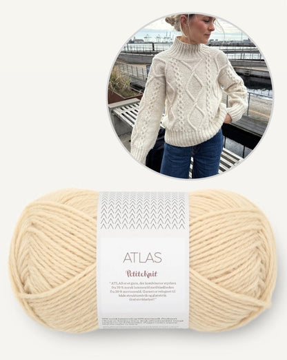 Saga Sweater | un motif torsadé enchanteur de Sandnes Garn en Atlas