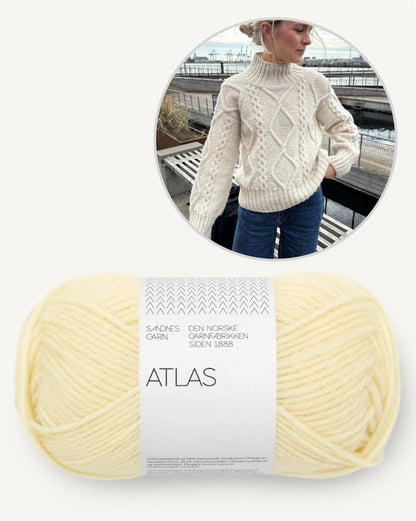 Saga Sweater | un motif torsadé enchanteur de Sandnes Garn en Atlas