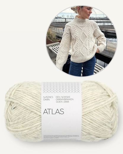 Saga Sweater | un motif torsadé enchanteur de Sandnes Garn en Atlas