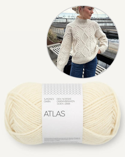 Saga Sweater | un motif torsadé enchanteur de Sandnes Garn en Atlas
