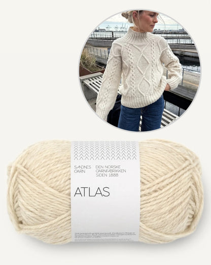 Saga Sweater | un motif torsadé enchanteur de Sandnes Garn en Atlas