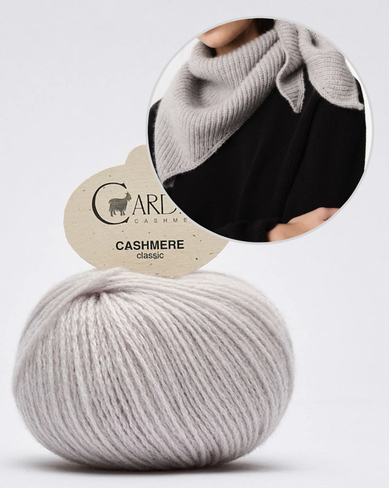 Écharpe Marin | châle délicat en demi-côtes anglaises avec Classic Cashmere de Cardiff