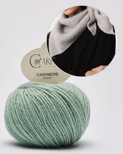 Écharpe Marin | châle délicat en demi-côtes anglaises avec Classic Cashmere de Cardiff