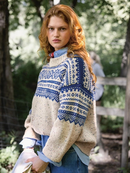 Sandnes 2410 Norske Ikoner Marius Frauenpullover mit Peer Gynt 4