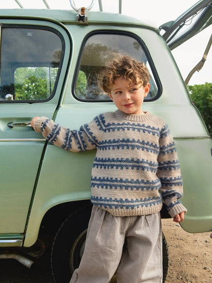 Ridge Sweater Sandnes 2506 | rayures moelleuses en Double Sunday et Borstet Alpakka