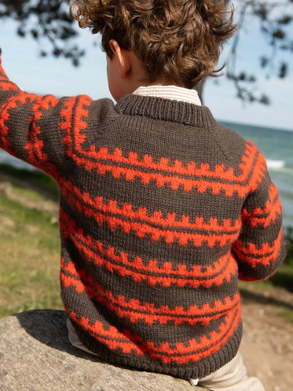 Ridge Sweater Sandnes 2506 | rayures moelleuses en Double Sunday et Borstet Alpakka