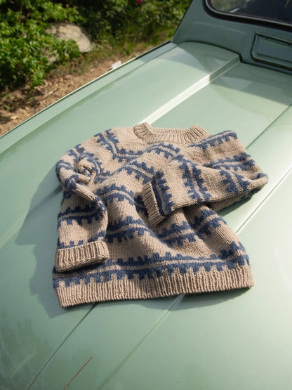 Ridge Sweater Sandnes 2506 | rayures moelleuses en Double Sunday et Borstet Alpakka