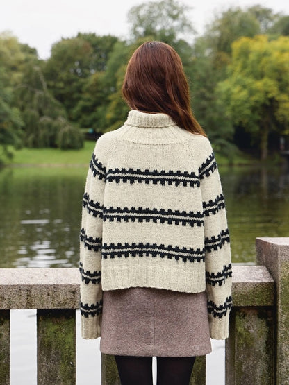 Ridge Sweater | rayures détaillées en satin de Sandnes Garn