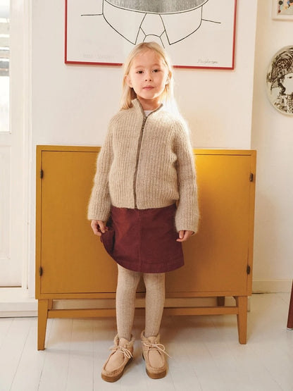 Tia Zipper Jacket Kids | Veste demi-côtes pour tous les jours en Sunday et Tynn Silk Mohair de Sandnes