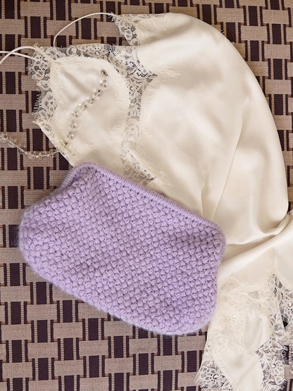 Pochette basket | motif crocheté en Double Sunday et Tynn Silk Mohair de Sandnes Garn